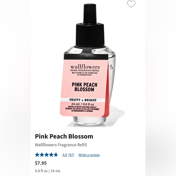 🍑”PINK PEACH BLOSSOM” BBW/WB, (3)-Wallflowers Home Fragrance Refills, NWT Sealed - Picture 3 of 3